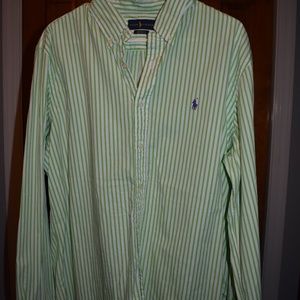 Men's Green/White Ralph Lauren Size XL Button-down